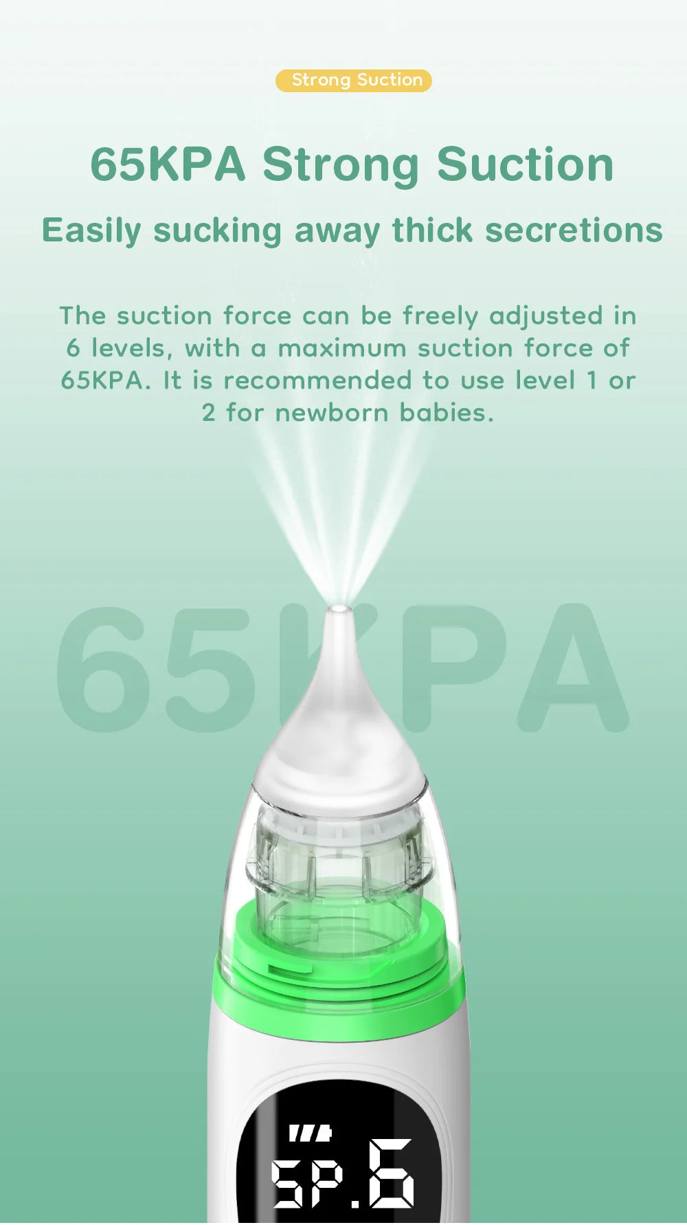 MAMIJOY Baby Electric Nasal Aspirator Nose Suction - Painless silicone material