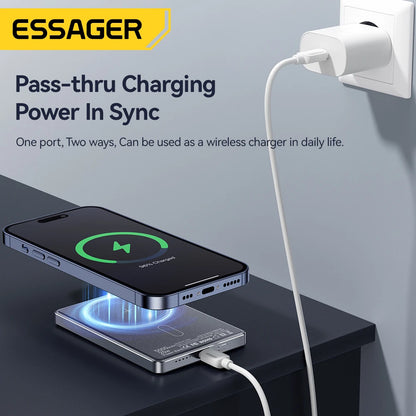 Essager  ultra Thin Wireless Magnetic External Battery 20W 5000mAh Fast Charging For iPhone 17 16 15 14