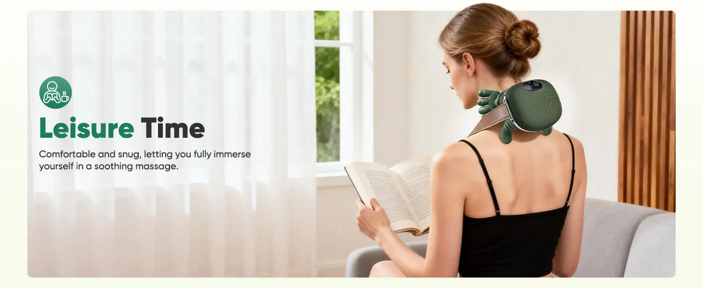 Wireless Neck And Back Massager with Heat 4D Kneading Shiatsu Deep Tissue