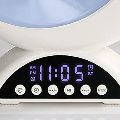 Cute Moon Mood Light Touch Dimming with Clock RGB Color Changing Light Bluetooth Speaker Music Playback  Bedroom Night Light