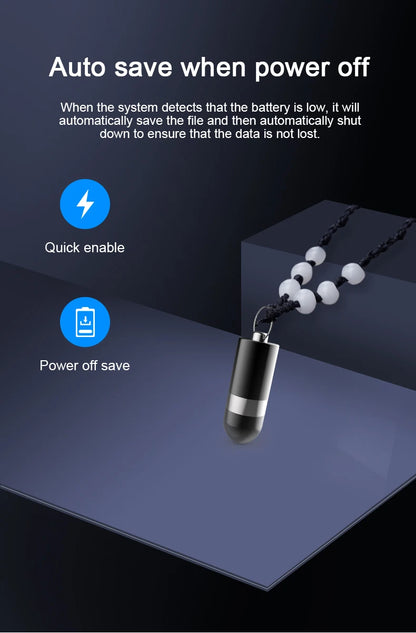 Mini Voice Recorder Digital Device with key ring & necklace