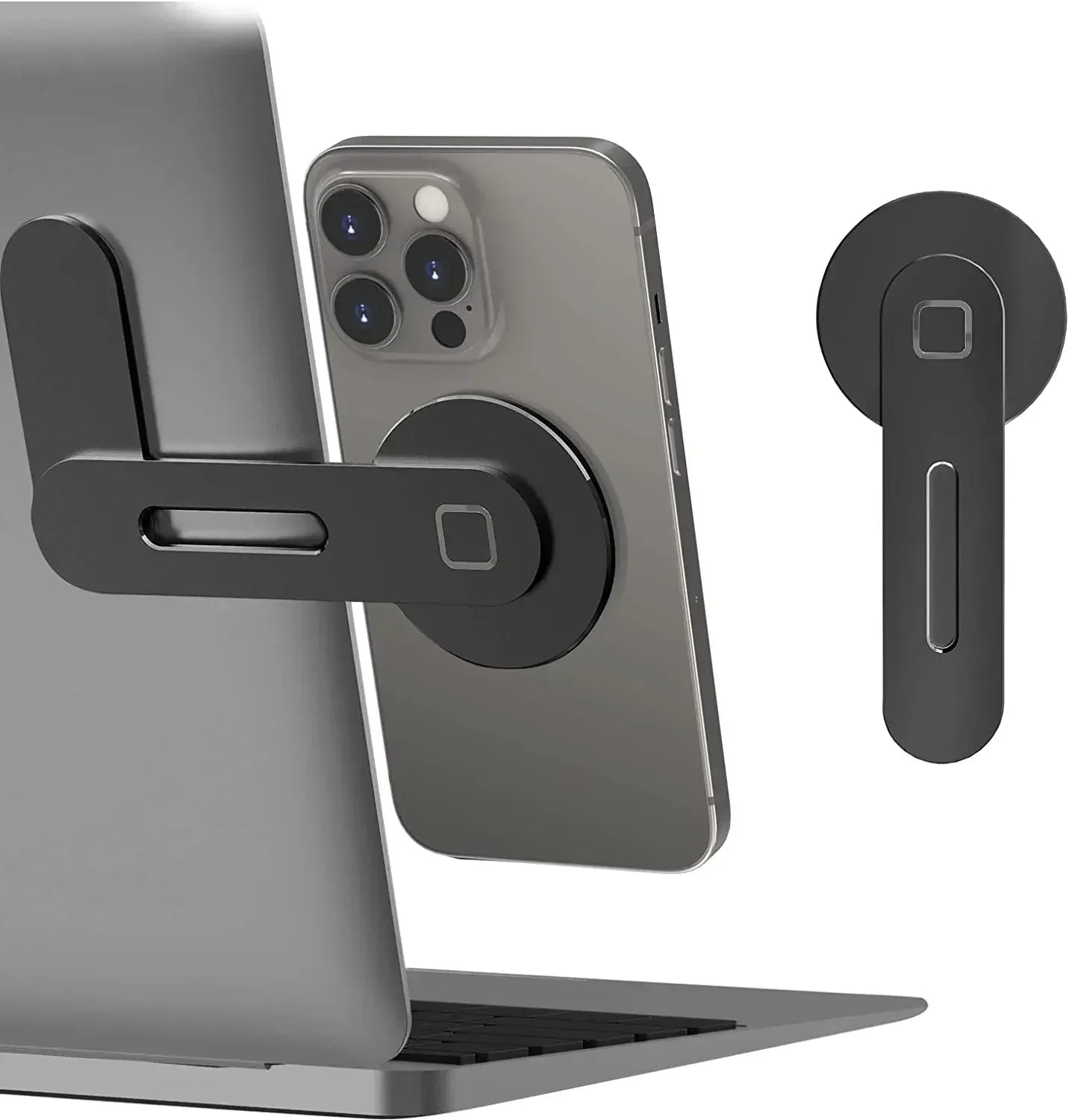 Magnetic Laptop Phone Holder Slim & Foldable For iPhone 14 13 12 Series Case and All Phone