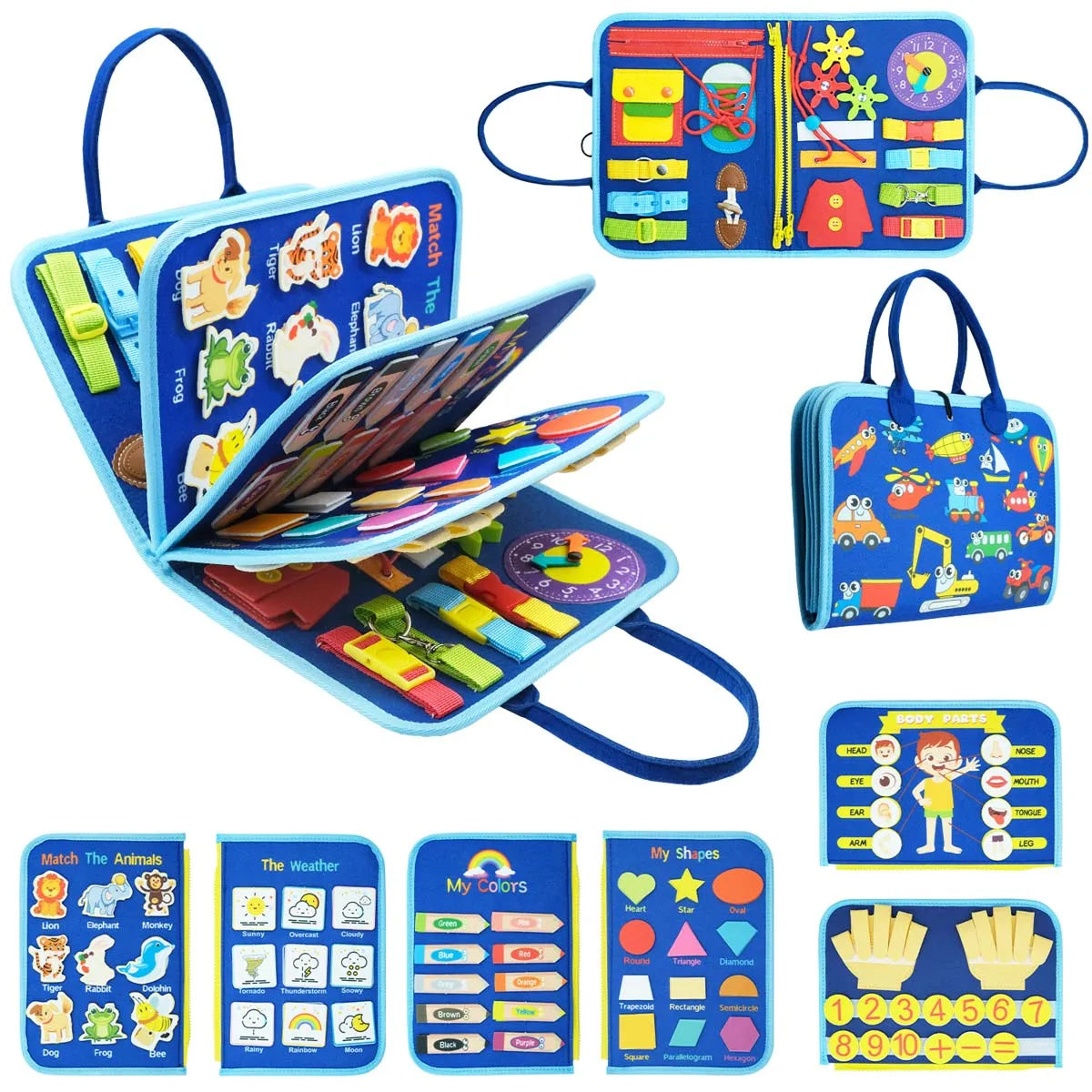 Busy Board Montessori Toys for Toddler Busy Book Sensory - Preschool Early Education