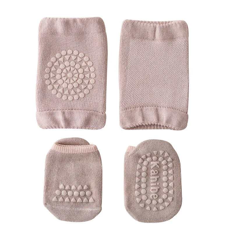Baby Knee Pads Socks Set- Anti Slip Socks Kneecap Kid Crawling