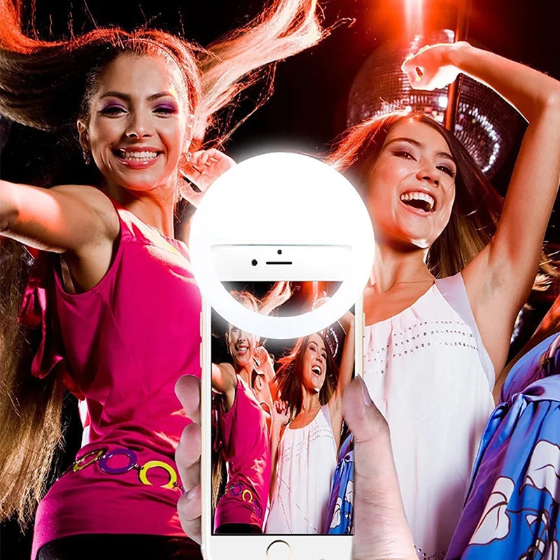 LED Selfie Ring Fill Light Cell Phone Taking Photos Live Streaming Beauty Led 3 Speed Adjustable Fill Light Clip For Video Live
