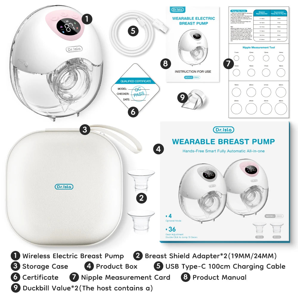 GREAT DEAL **1 PC MAMIJOY Wearable Electric Breast Pump 4 Modes  & 36 Suction levels - Silent Hands Free pump