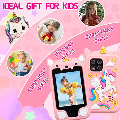 Kids Smart Phone Camera Toys Touchscreen Unicorn Baby Mobile MP3 Player Digital Camera Educational Toys for Girls Boys Age 3-8