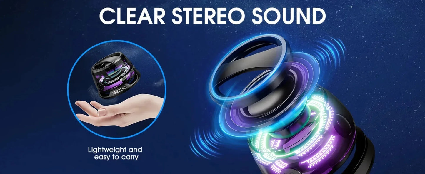Portable Magnetic Bluetooth Speaker  with RGB Color Light and Phone Holder for IOS