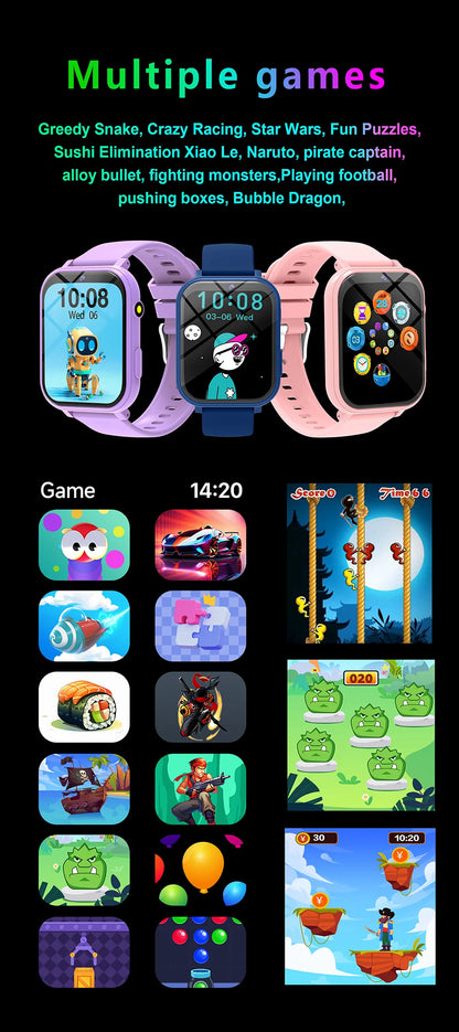 Kids Smart Watch Games HD Screen Camera Flashlight Sleep Monitor Alarm