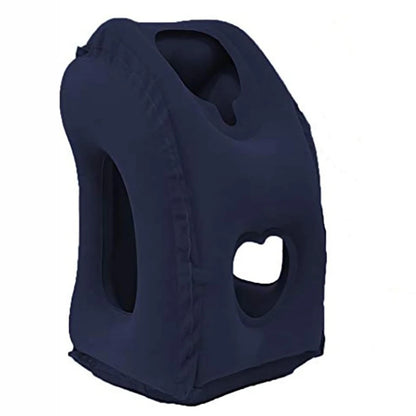 Inflatable Air Cushion Pillow Headrest Chin Support for Airplane, Car, Office Rest Neck Nap Pillow