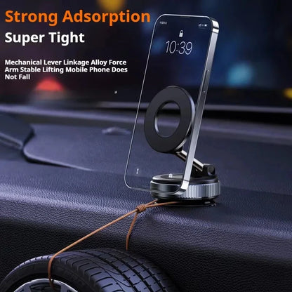 Vacuum Strong Magnetic Phone Holder Foldable Design 360° Adjustable Vacuum Car Mount For Cell Phone For phone Live Stream New