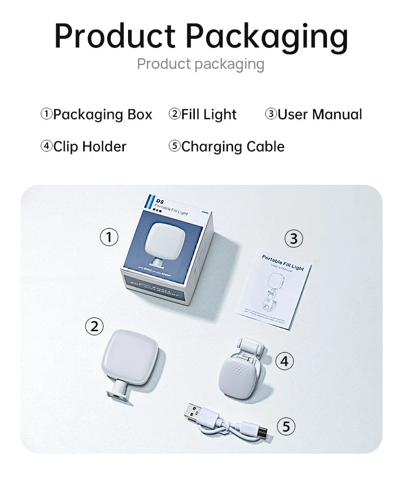 Mini Moonlight Portable Adjustable LED Selfie Clip Light for cell, laptop