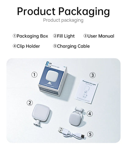 Mini Moonlight Portable Adjustable LED Selfie Clip Light for cell, laptop