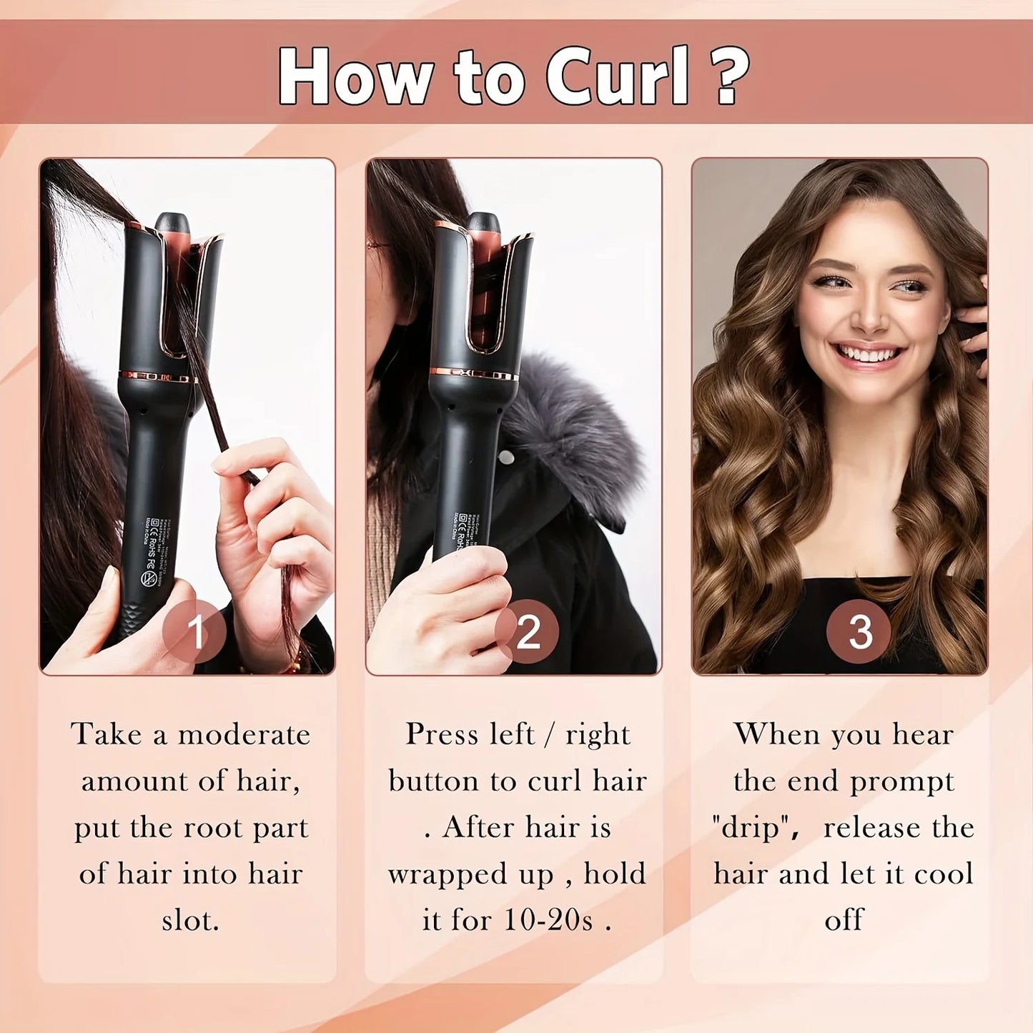Automatic Rotating  Iron Ceramic Hair Curler  Magic Hair Curler