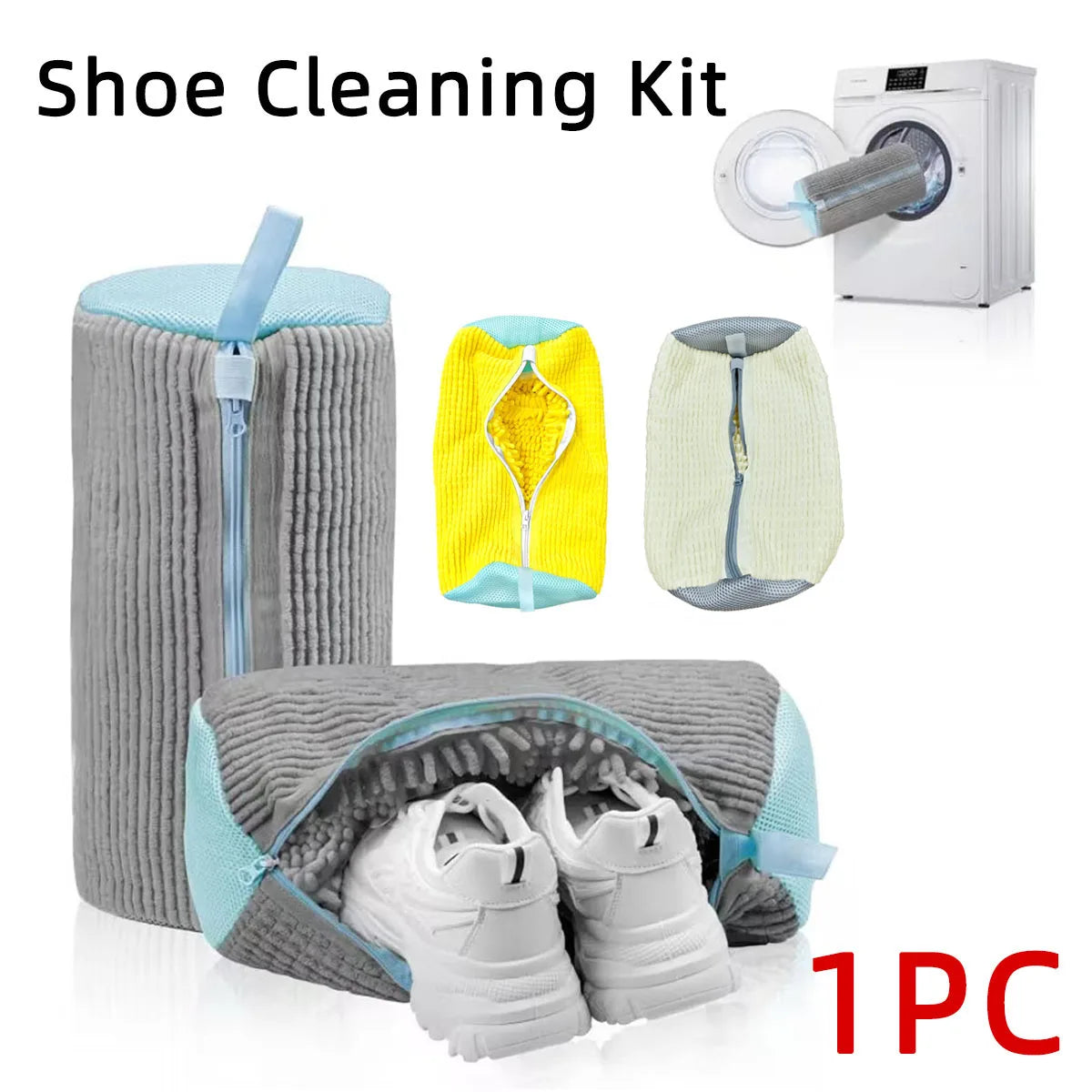 Shoe Washing Bag With Large Capacity - Zipper Machine Suitable For All Kinds Of Shoes Without