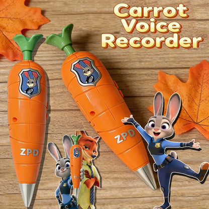 Zootopia 2 Carrot Recorder Pen (60-Second Mini Recorder) | 2-in-1 Judy & Nick Themed Kids’ Version | Movie Cosplay Prop & Gift
