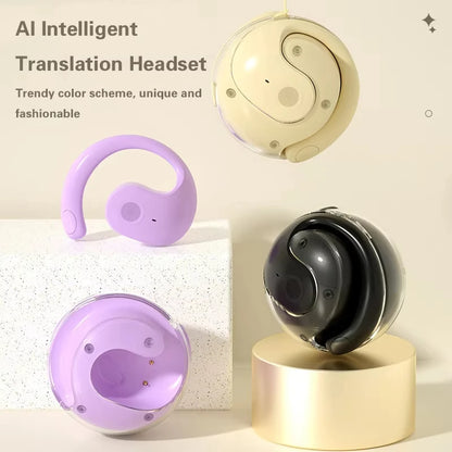 Lenovo AI Earphones Wireless Bluetooth Real-time Language Translation 144 Languages Headphone Translator