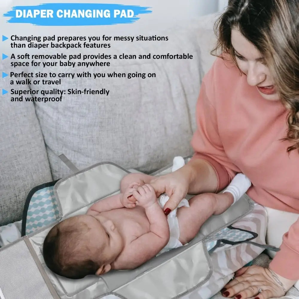 High Quality Portable Baby Changing Pad with Pockets Waterproof Travel Diaper Changing Station Kit
