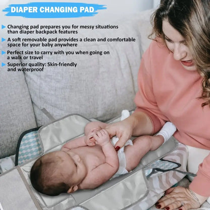 High Quality Portable Baby Changing Pad with Pockets Waterproof Travel Diaper Changing Station Kit