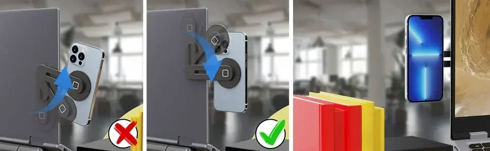 Magnetic Laptop Phone Holder Slim & Foldable For iPhone 14 13 12 Series Case and All Phone