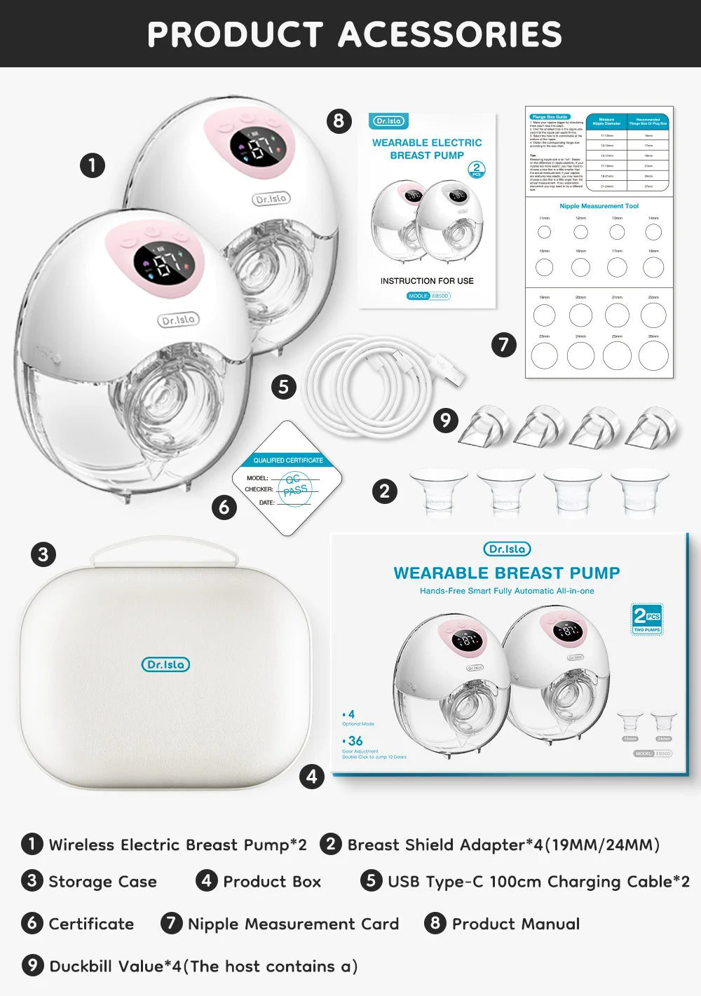 GREAT DEAL **1 PC MAMIJOY Wearable Electric Breast Pump 4 Modes  & 36 Suction levels - Silent Hands Free pump
