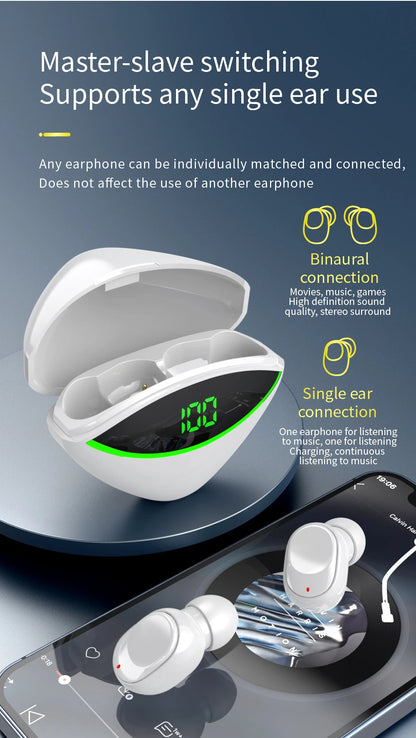 Wireless Bluetooth 5.3 Headset Earphones With Mic Smart Touch Headphones In-Ear Noise Reduction Earbuds