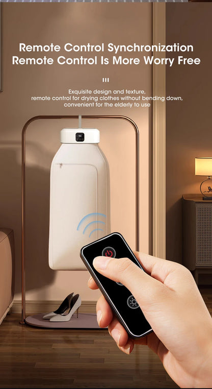 Electric Portable Clothes Dryer Foldable Smart Drying Rack with UV Light Sterilization for Home and Travel Use