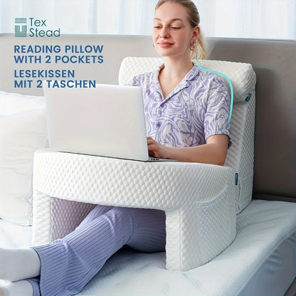 Large Reading Pillow, Memory Foam Bed Rest Pillow for Reading, laptop