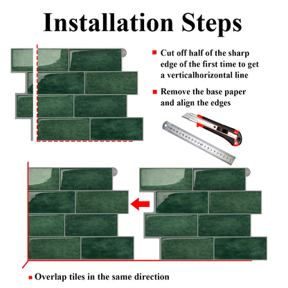 10 Sheets big size Peel and Stick Wallpaper Waterproof 3D Wall Tile - Easy to Install