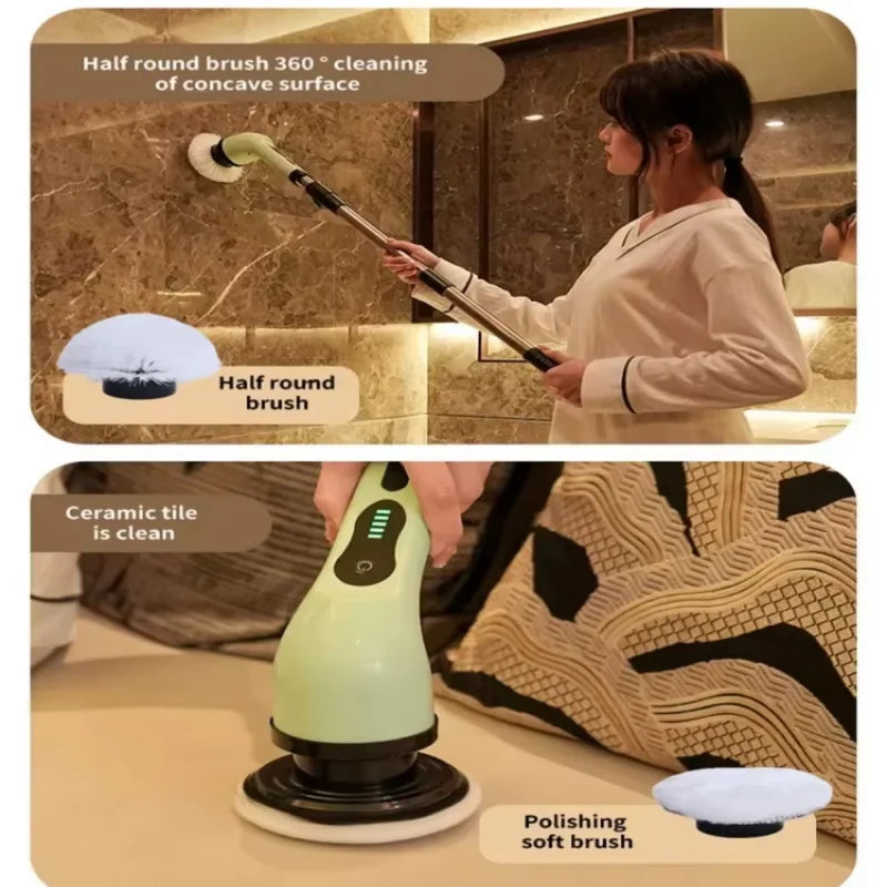 9-in-1 Electric Cleaning Brush Electric Spin Cleaning Scrubber
