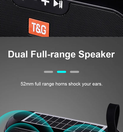 Solar Portable Radio FM  Wireless Bluetooth Speaker Music Sound Box Subwoofer Bass