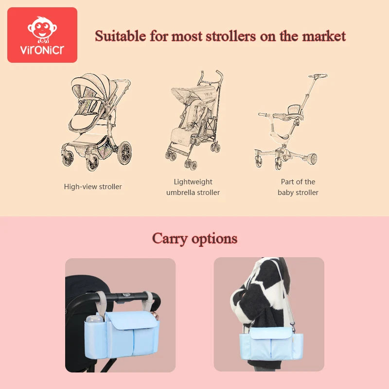 Large Capacity Travel Hanging Bag- Bottle Holder - Diaper Bag