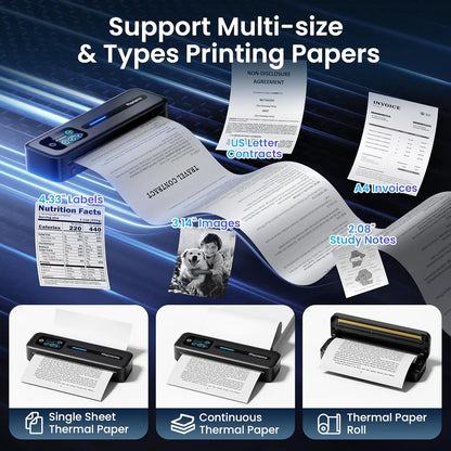 Phomemo M832D Touchscreen Portable Printer Thermal Inkless Supports Prints A4 & US Letter, Compatible with iOS/Android/PC