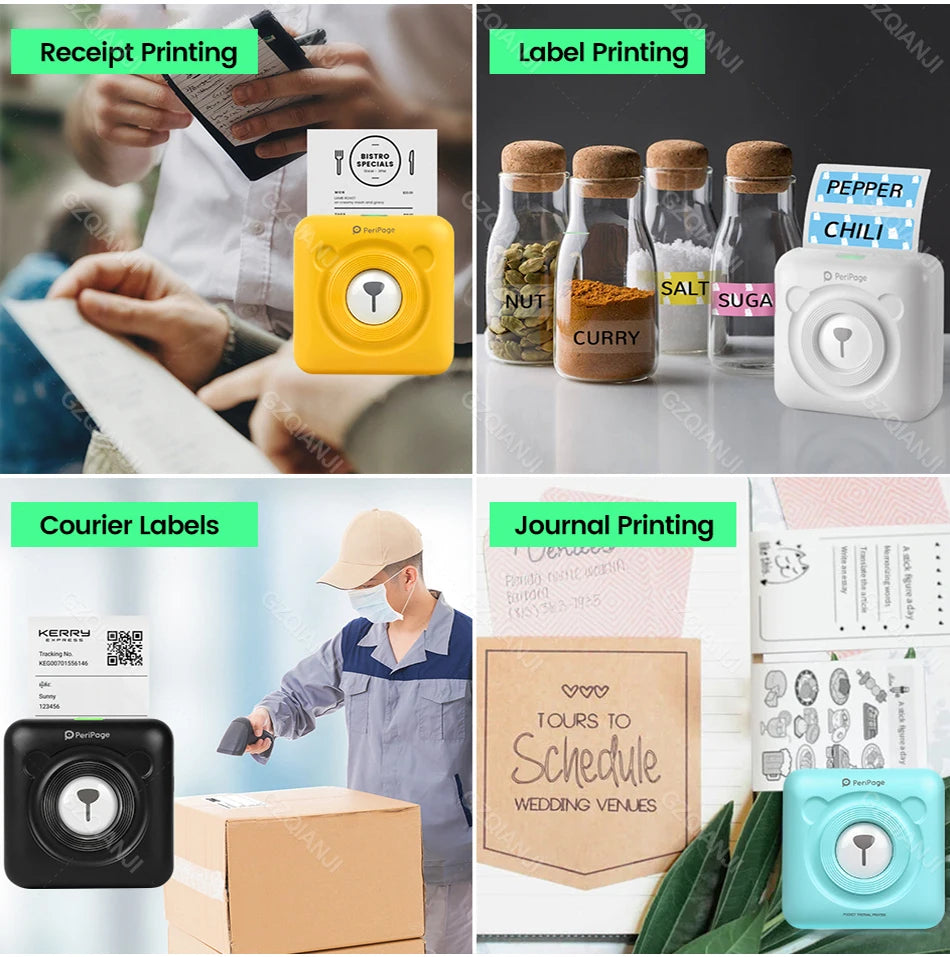 Peripage Mini Photo Printer with Carry Bag Case Paper Roll