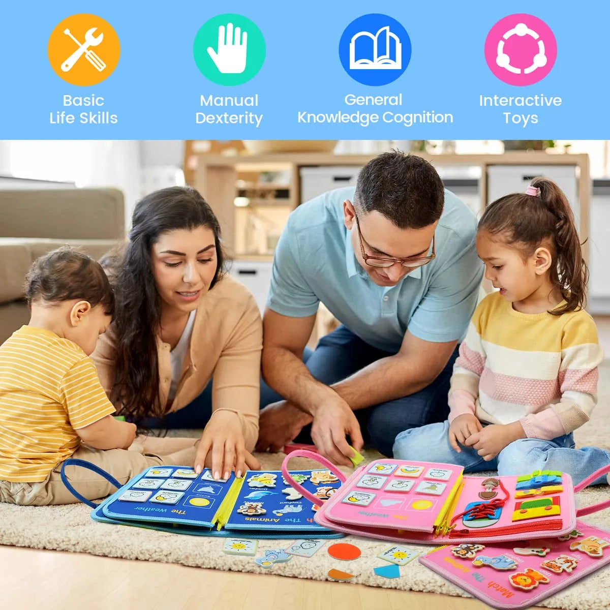 Busy Board Montessori Toys for Toddler Busy Book Sensory - Preschool Early Education
