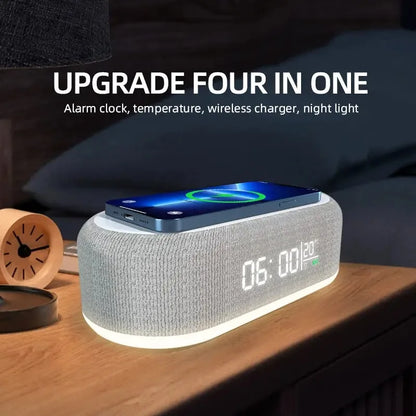 Alarm Clock Wireless Phone Chargers Lamp Night For iPhone 17 16 15 14 13 Fast Charging Dock