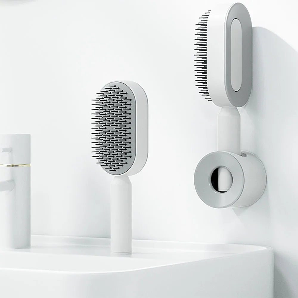Upgraded Press-Type Self Cleaning Hair Brush Air Cushion Comb Ladies LongHair 3D Central Airbag Massage Comb Household Hairbrush