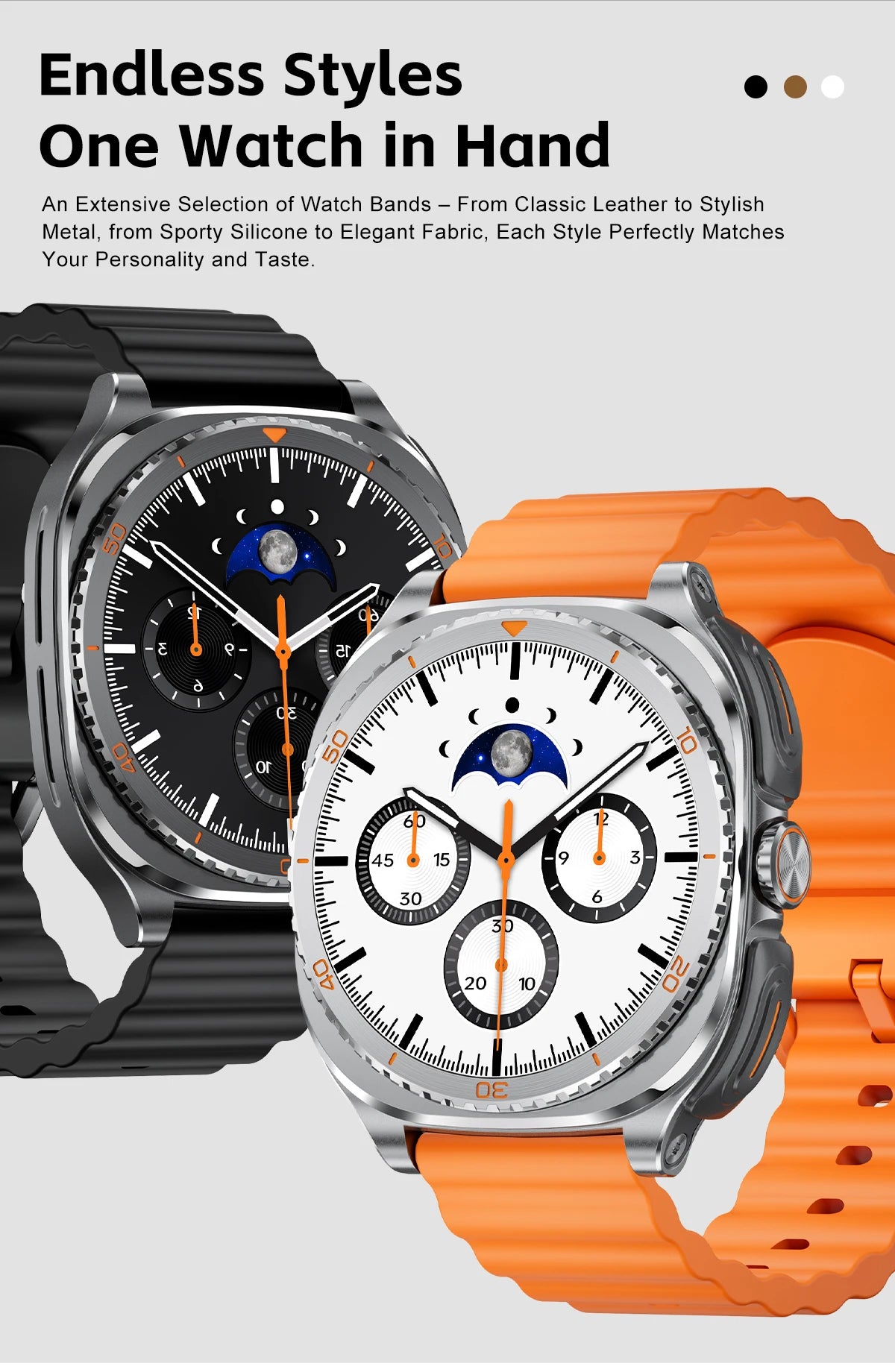 New watch earphones 2-in-1 smartwatch, Health monitoring device, wireless calling, 100+sports mode male and female smartwatches