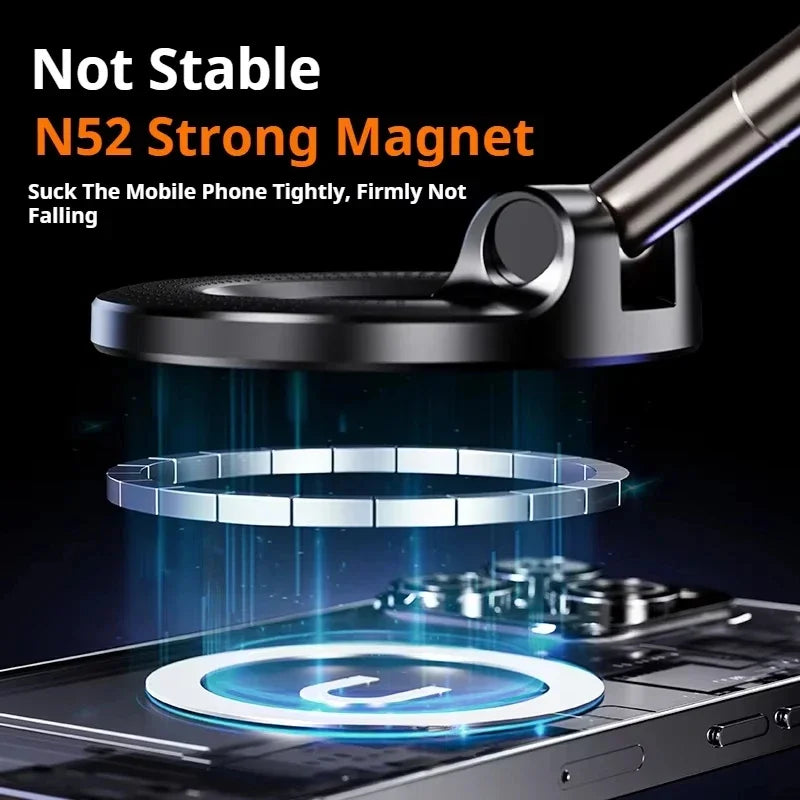 Vacuum Strong Magnetic Phone Holder Foldable Design 360° Adjustable Vacuum Car Mount For Cell Phone For phone Live Stream New