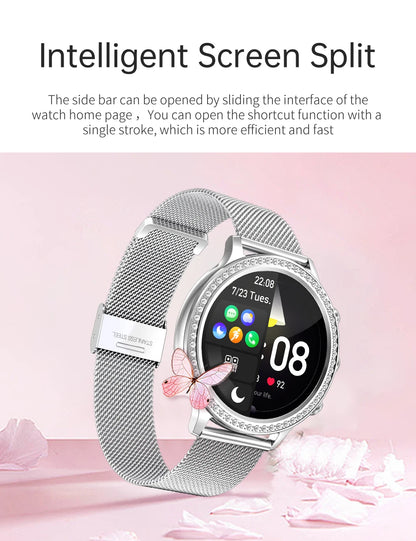 Fashion Luxury Smart Watch Women Bluetooth Call Blood Pressure DIY Custom Sport Fitness Waterproof  Smart watches For Women Gift