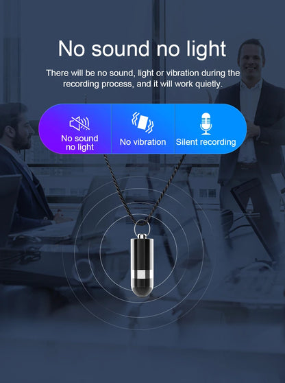Mini Voice Recorder Digital Device with key ring & necklace