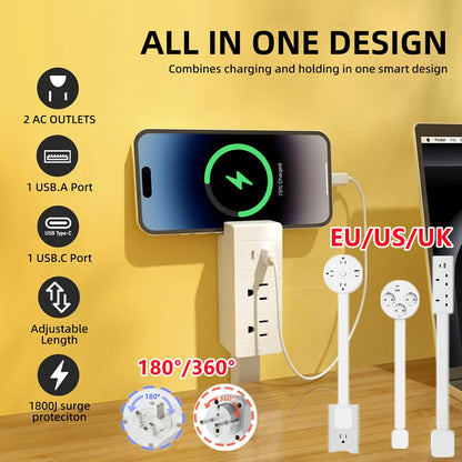 Electrical Adjustable Wall Plug Rotates Outlet Extender for sockets