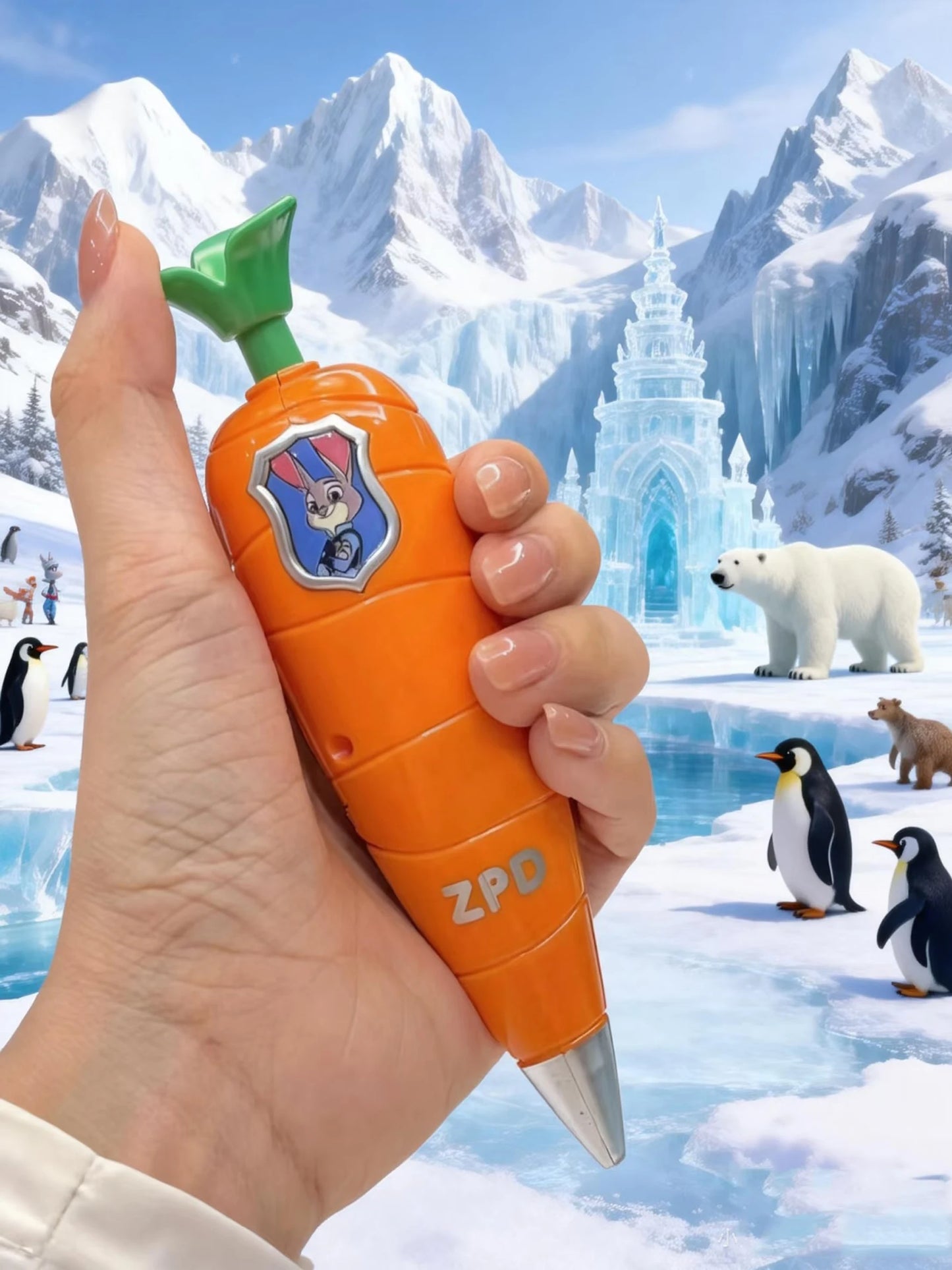 Zootopia 2 Carrot Recorder Pen (60-Second Mini Recorder) | 2-in-1 Judy & Nick Themed Kids’ Version | Movie Cosplay Prop & Gift