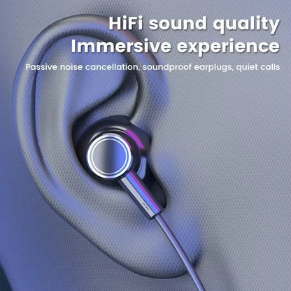 Wireless Earphones 5.3 Neckband LED Display Headphones  Waterproof Magnetic Earbuds