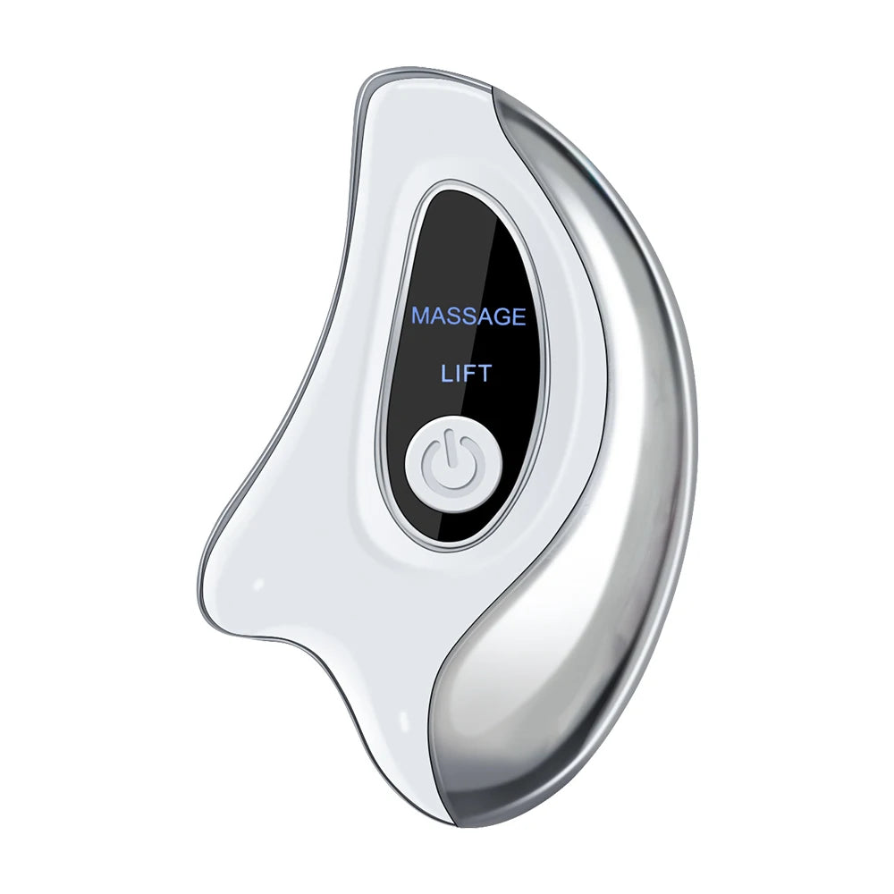 Electric Gua Sha Heated Device Red Blue Light Face Vibration Massager Scraping Board for Skin Rejuvenation Face Lifting Machine