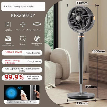 Smart Voice Control Fan with Aromatherapy Energy Saving Pure Copper Motor Air Circulator