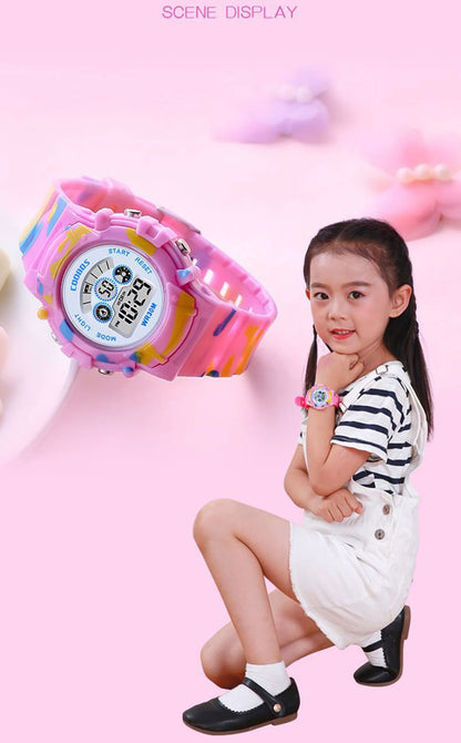 Digital LED Luminous Waterproof Watch for Kids Multi-function
