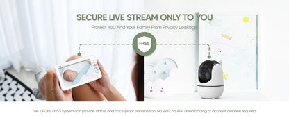 1080P HD Split Screen Video Baby Monitor with two Camera, Hack Proof, Remote Zoom/Pan/Tilt, 4000mAh Battery