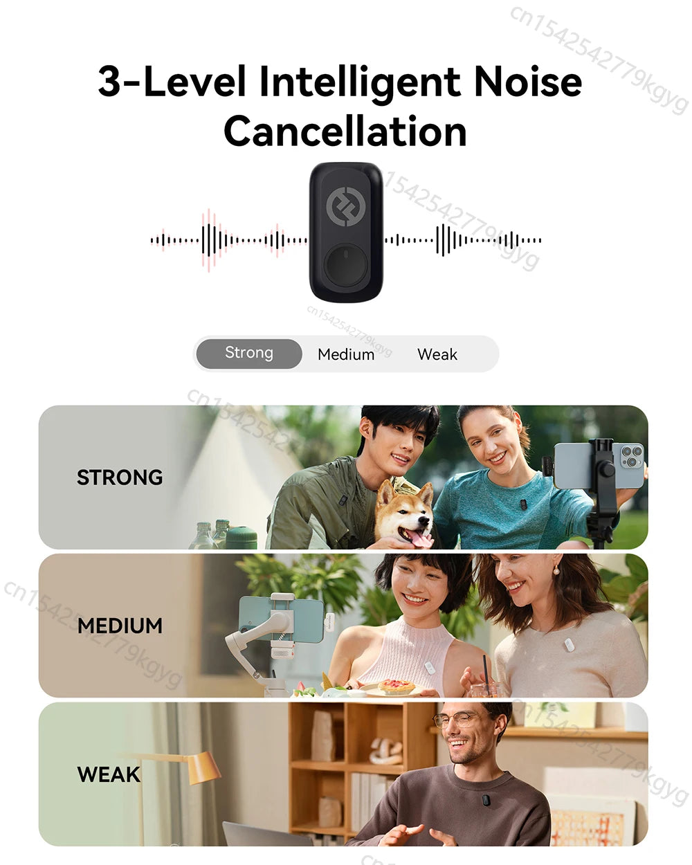 A1 Wireless Microphone for Smartphones  Vlogging Podcast Noise Cancellation Mic