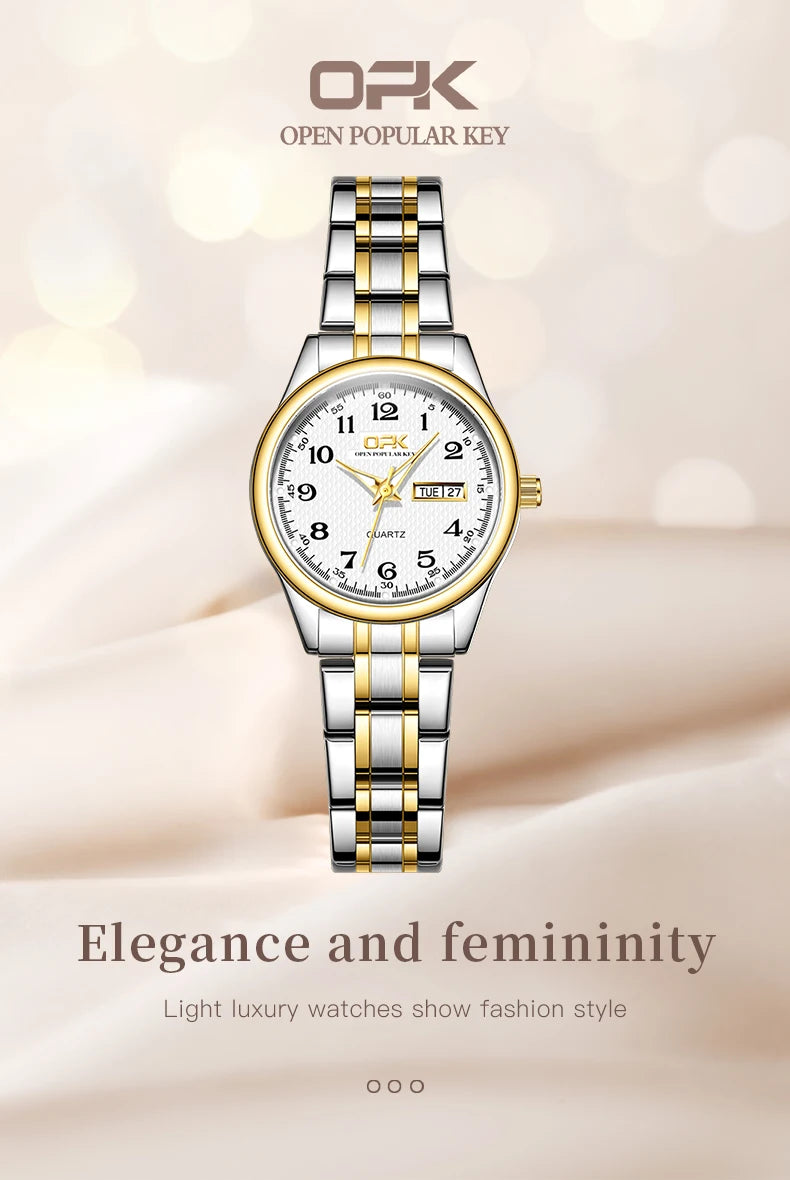 Watch For Women Quartz Watch Waterproof Classic Luxury Brand Stainless Steel Strap